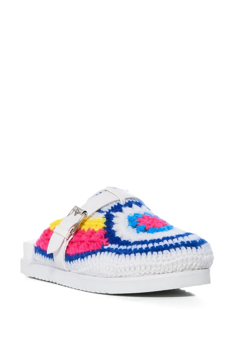 AZALEA WANG MURPHY CROCHET LOAFER IN WHITE MULTI