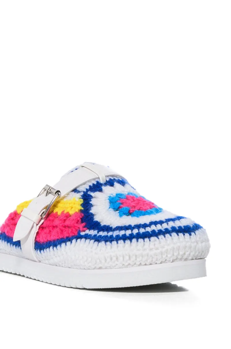AZALEA WANG MURPHY CROCHET LOAFER IN WHITE MULTI