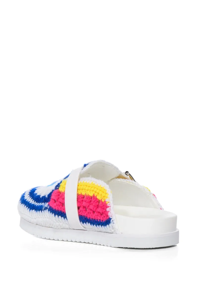 AZALEA WANG MURPHY CROCHET LOAFER IN WHITE MULTI