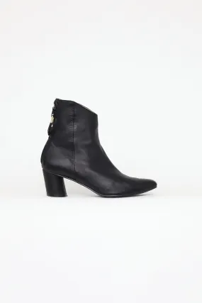 Black Leather Ankle Boot