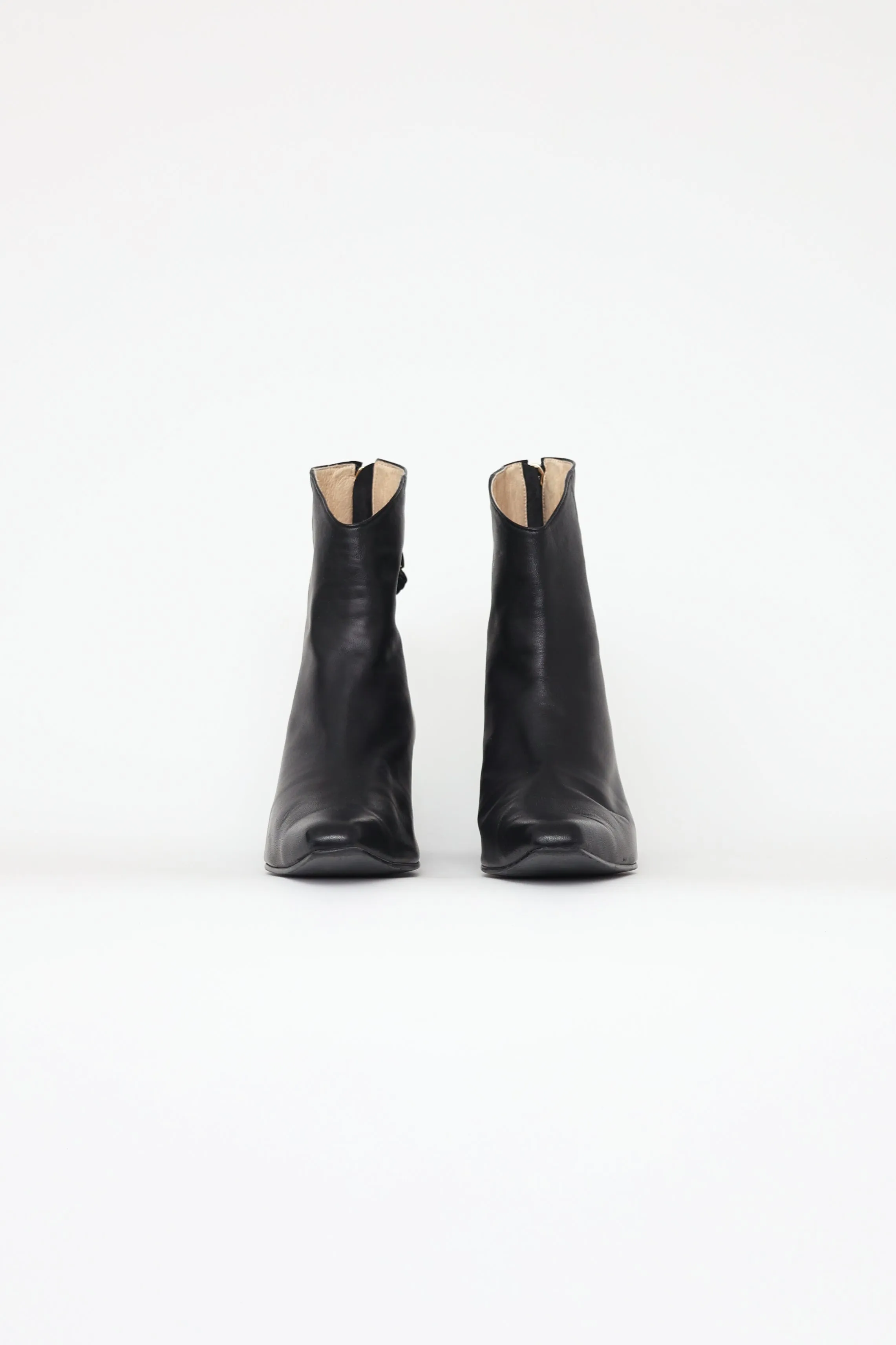 Black Leather Ankle Boot