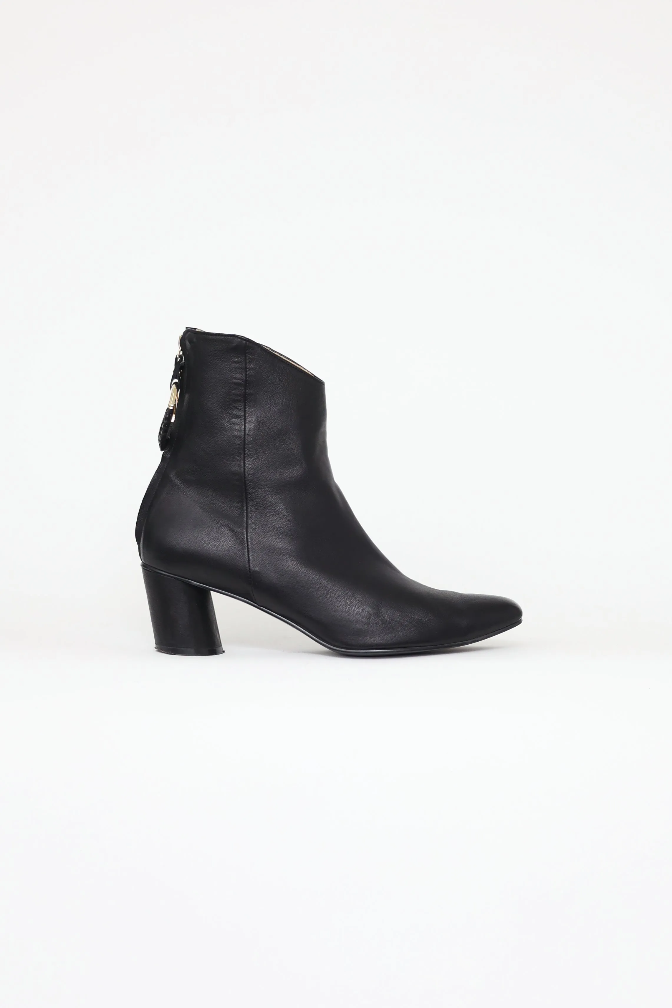 Black Leather Ankle Boot