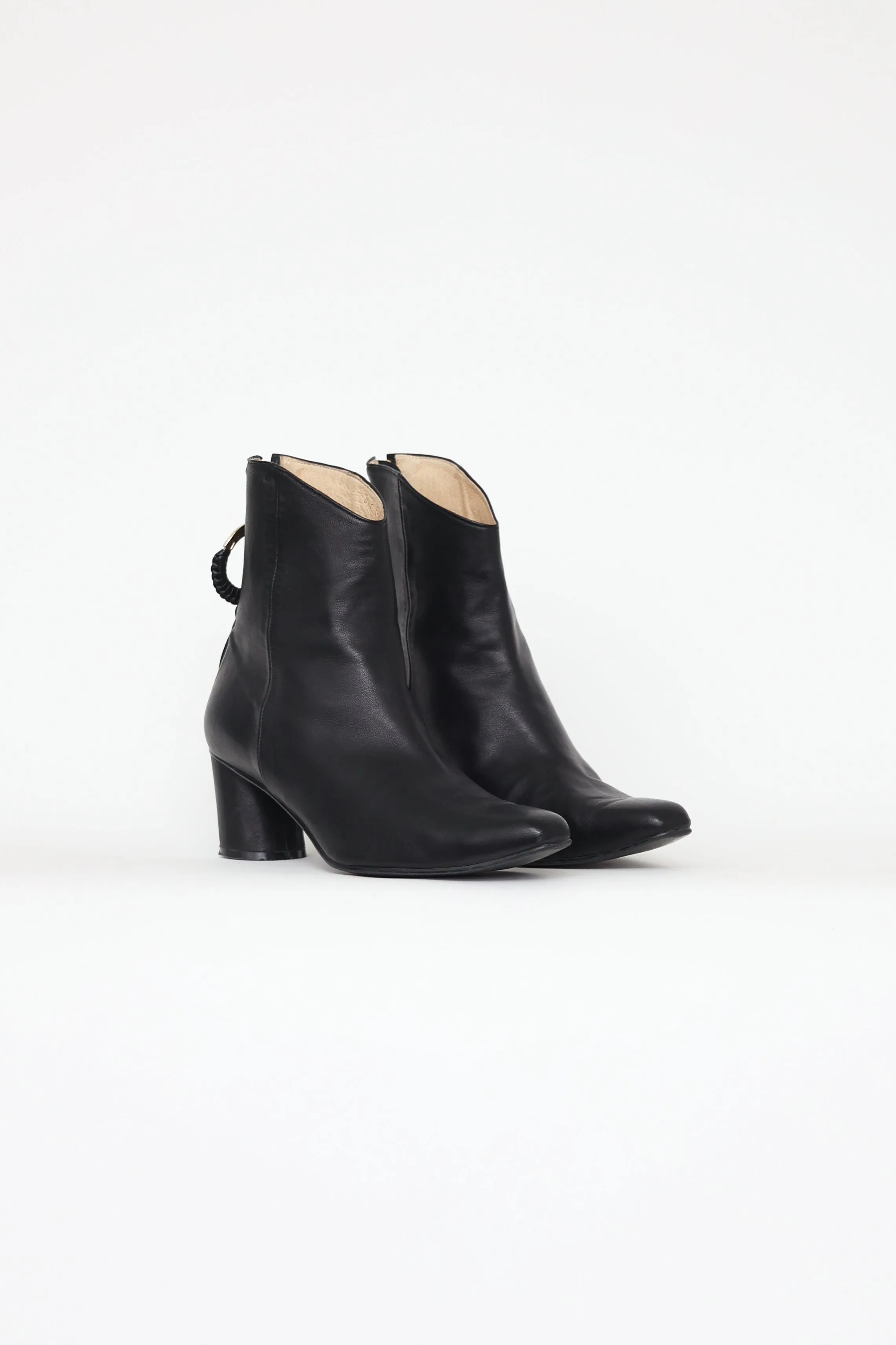 Black Leather Ankle Boot