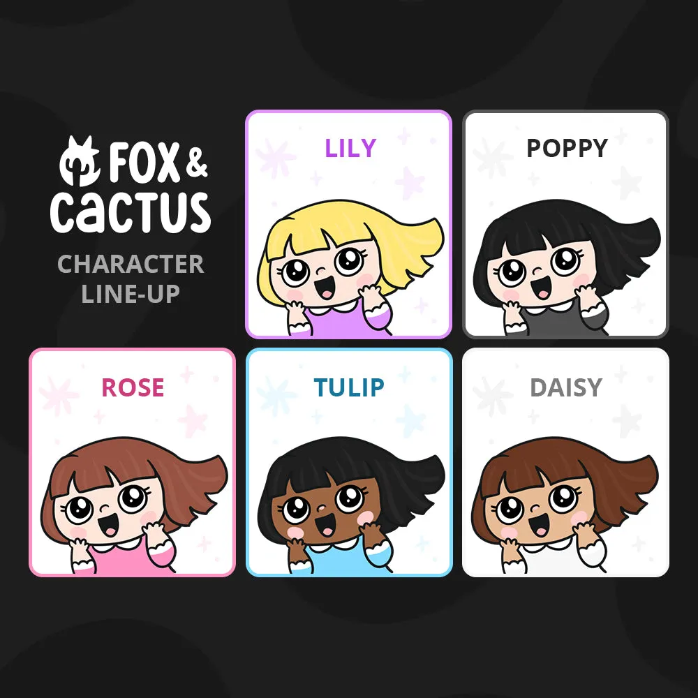 Dog Walking Kawaii Girl Stickers