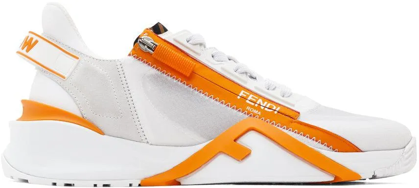 Fendi White 'Fendi Flow' Sneakers