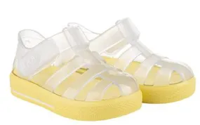 Igor S10245 Girl's and Boy's Star Brillo Sandal - Transperente Amarillo