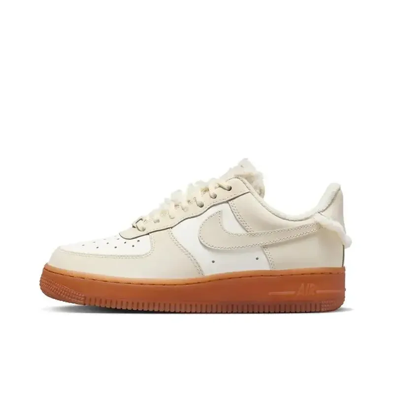 Nike Air Force 1 Men's and Women's Board Shoes Leather Casual Comfort Anti Slip Shock Absorbent Low Cut Blue and White fr