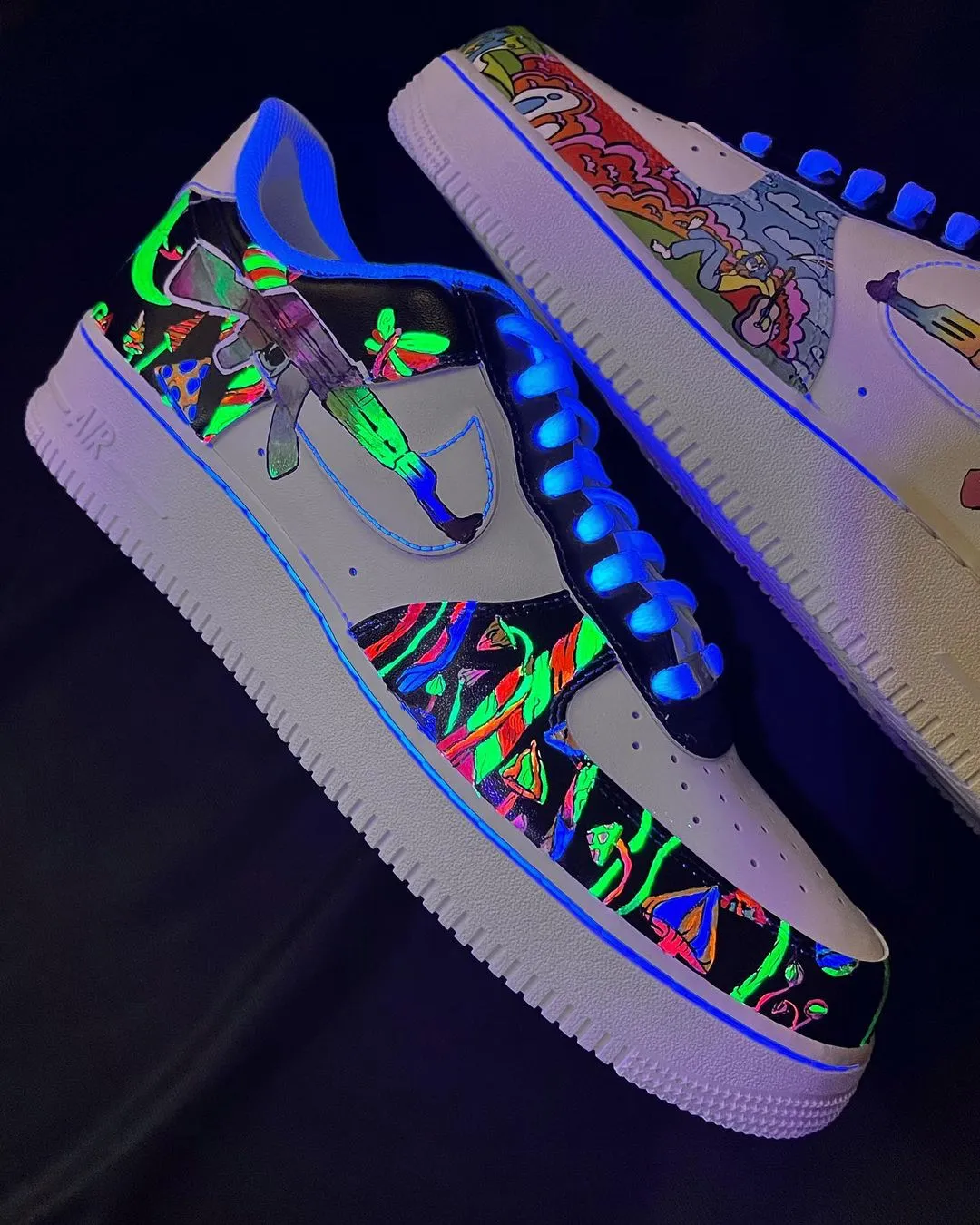 Paradise Sunny Florescent Light Red Green Blue Custom Air Force 1