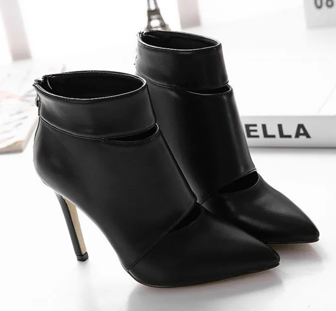 Pointed Toe Women's High Heels Ankle Boots