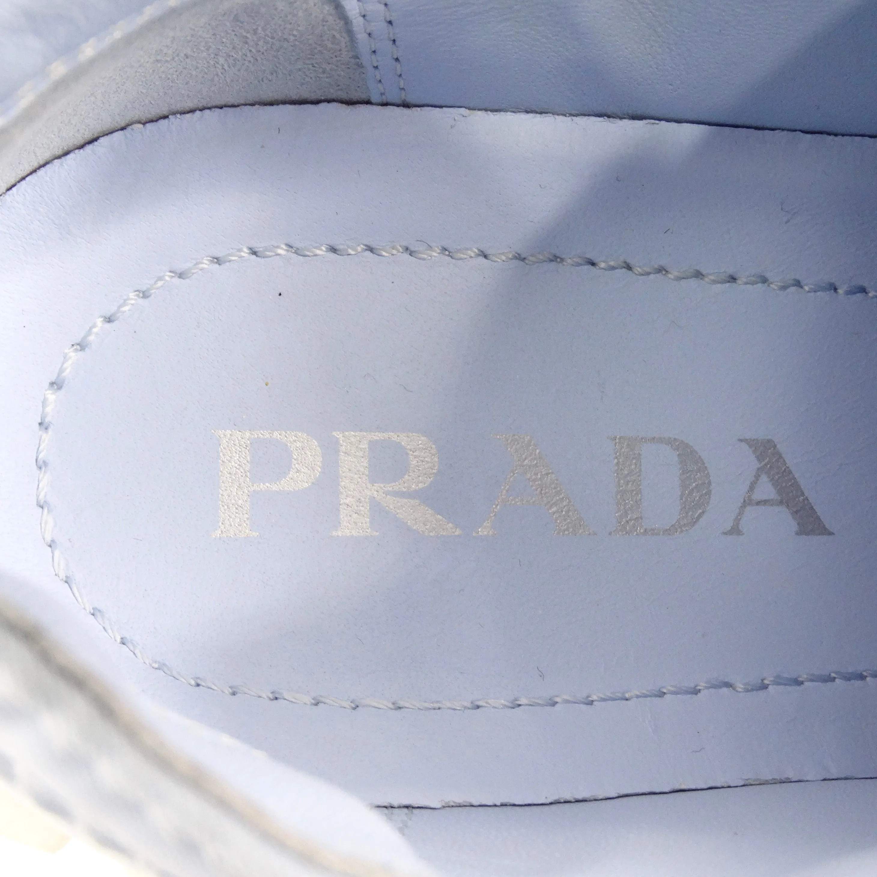 Prada Double Wheel Re-Nylon Gabardine Sneakers in Light Blue