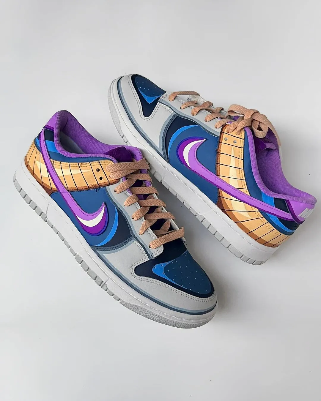 Purple Light Blue Yellow Black Custom Air Force 1