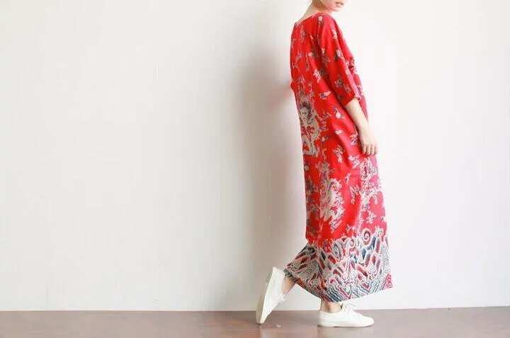 Royal Dragons Linen Dress