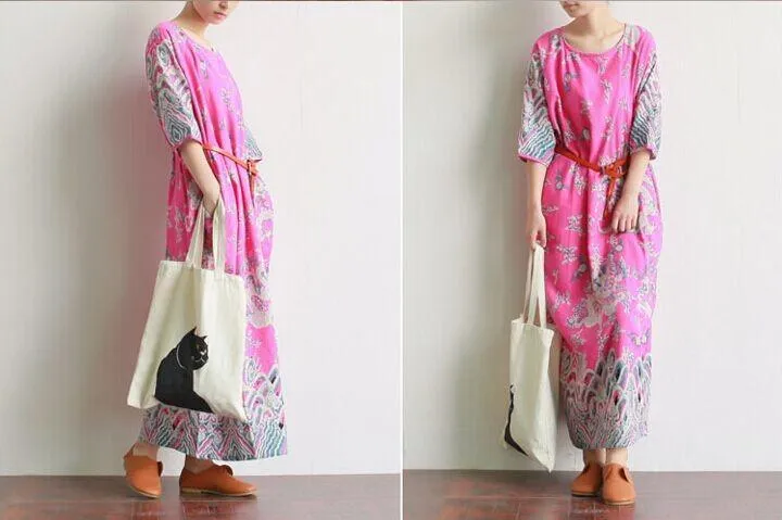 Royal Dragons Linen Dress
