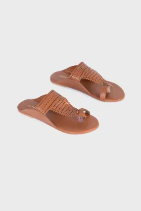 Tan Laser-cut Flats
