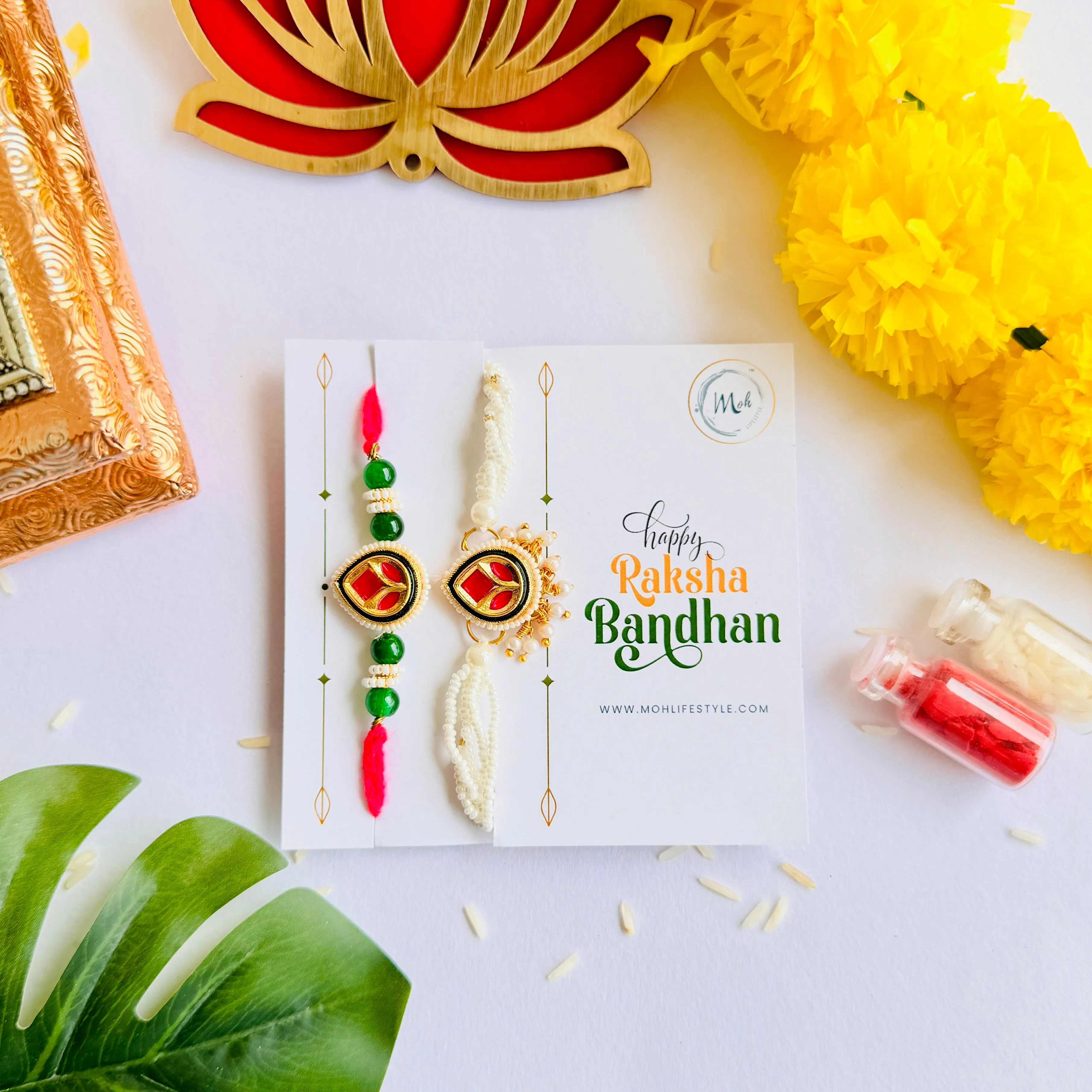 Vibrant Beaded Rakhi   Lumba