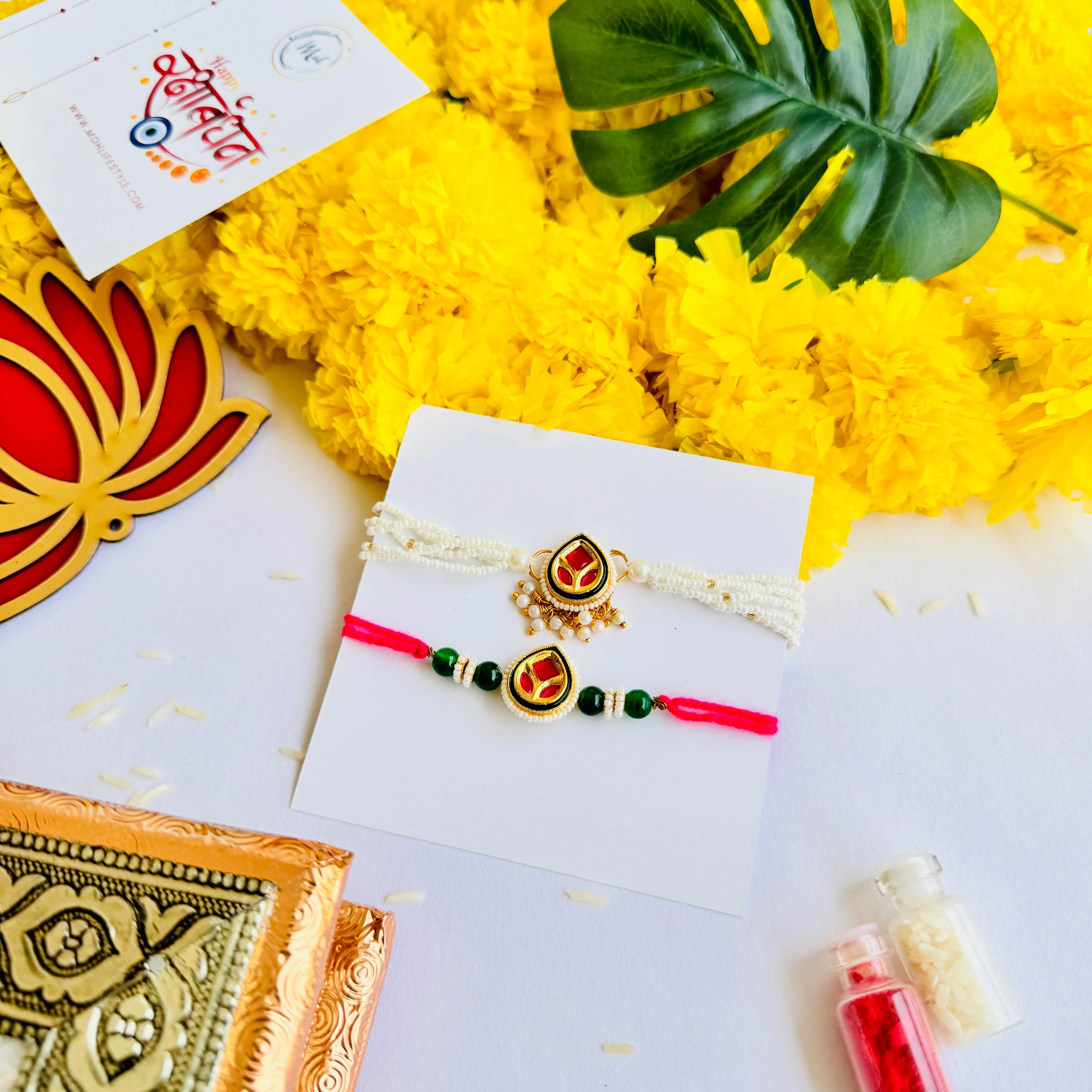 Vibrant Beaded Rakhi   Lumba