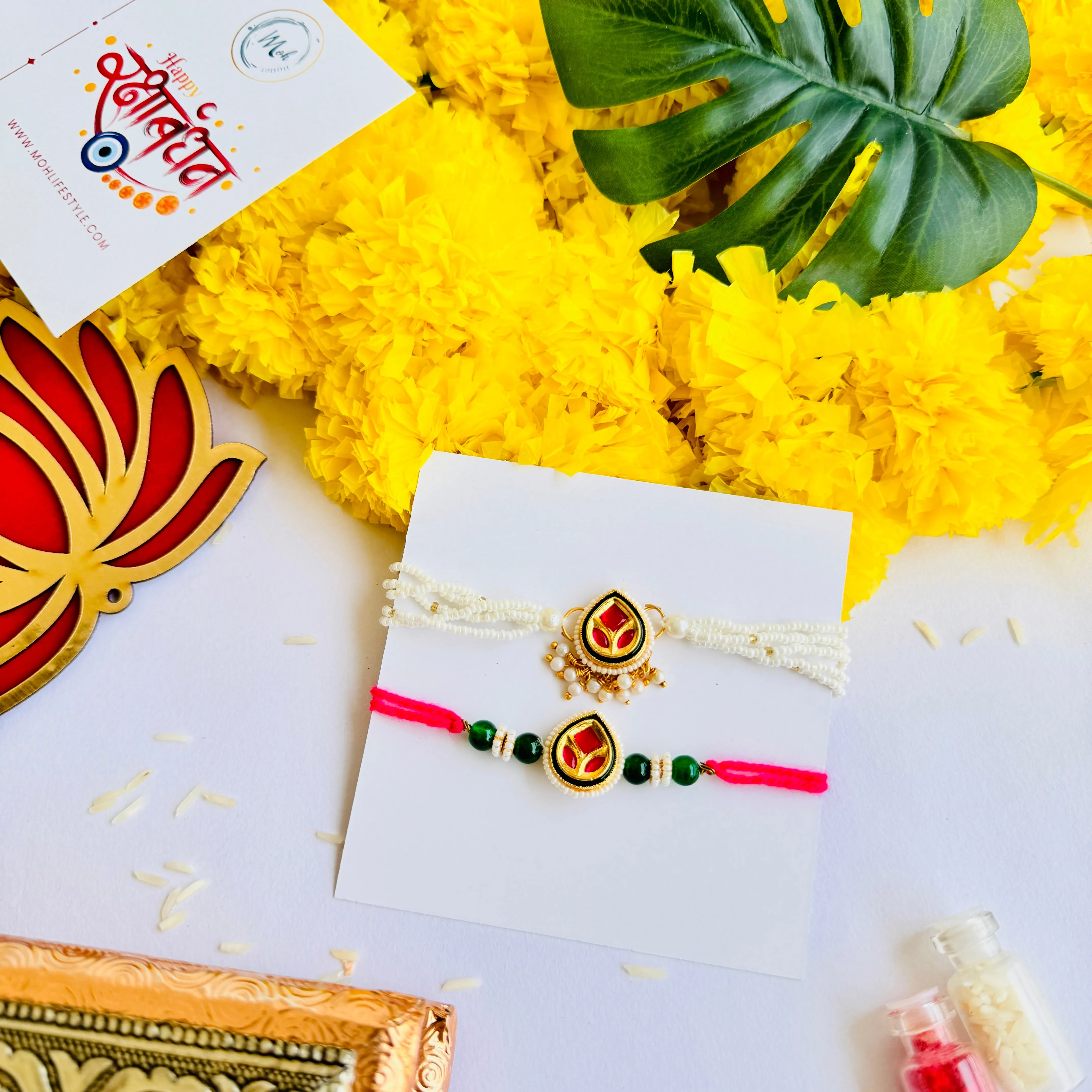 Vibrant Beaded Rakhi   Lumba
