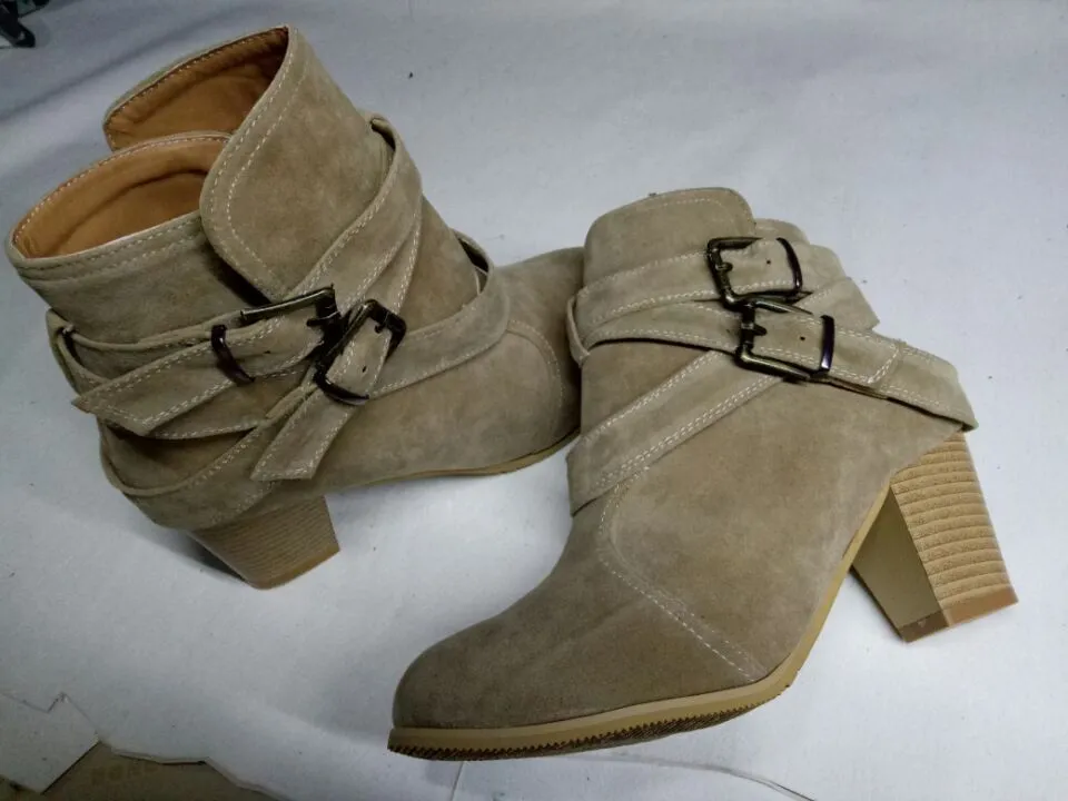 Women's Autumn/Winter Soft Leather Mid-Heeled Ankle Boots