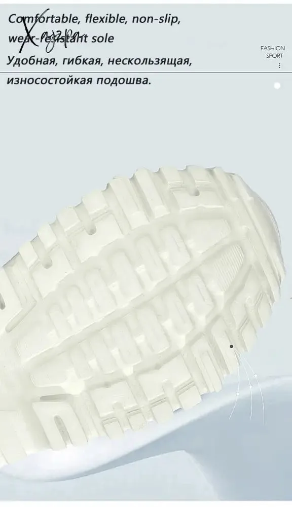 Xajzpa - Women Chunky Sneakers White Vulcanize Shoes Plus Size 35-43 Female Platform Running Sneakers Ladies Black Casual Shoes